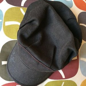 Conductor hat brown wool and hemp